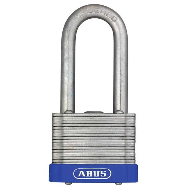 Abus - 41256 - Eterna Laminated Steel Padlock Blue Bumper - Optional Lock Body Width - Optional Shackle Length