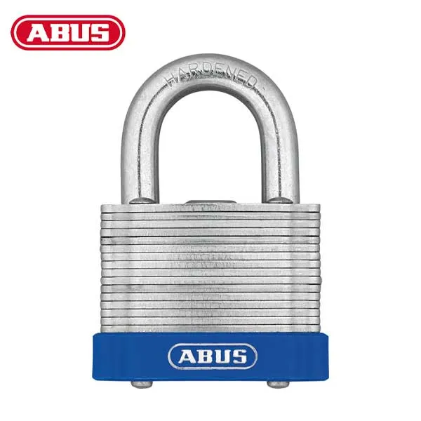 Abus - 41256 - Eterna Laminated Steel Padlock Blue Bumper - Optional Lock Body Width - Optional Shackle Length