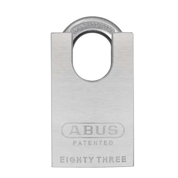 Abus - 83CS/50-3000 - Chrome Plated Brass Padlock w/ Shackle Guard - S2 - Schlage C-L  - 5/6 Pin - Rekeyable - 1-57/64" Width