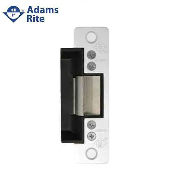 Adams Rite - 7100 - Electric Strike for Adams Rite & Cylindrical Locks -  Anodized Aluminum - Fail Secure - 1-1/4" x 4-7/8" Flat Radius Plate - 24VAC