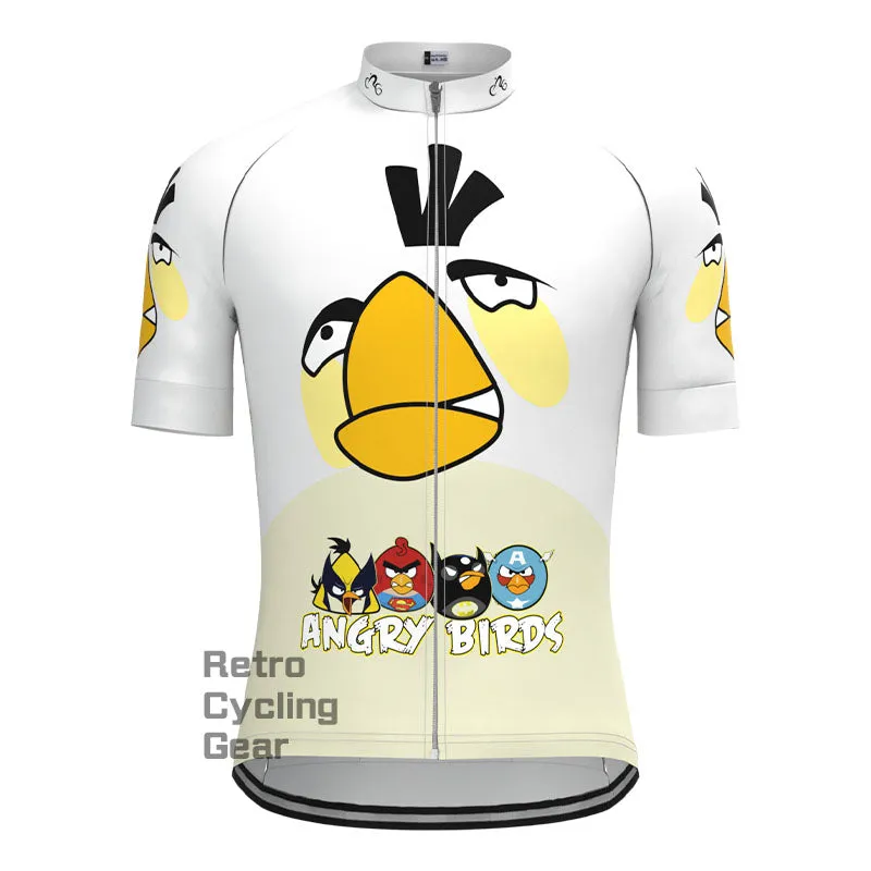 Angry Birds White Short Sleeves Cycling Jersey