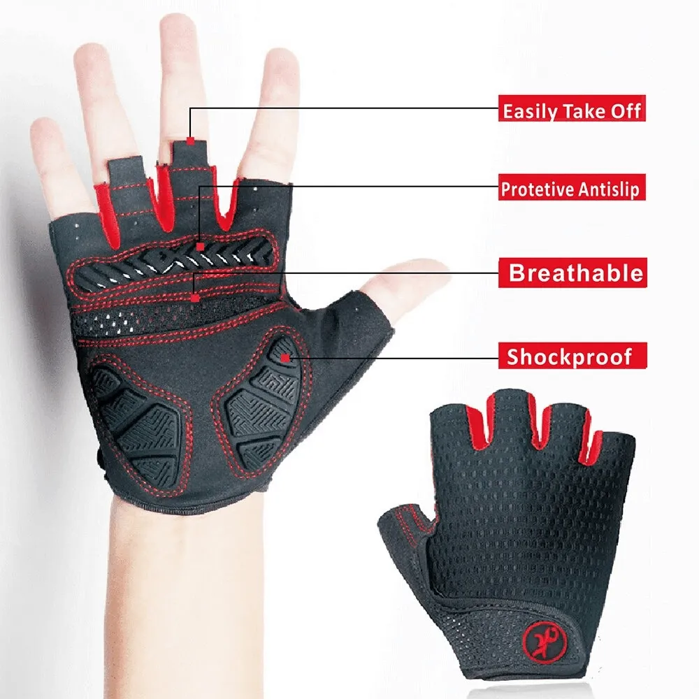 Anti-Shock Breathable Motorcycle Cycling Gloves Half Finger - SF0535