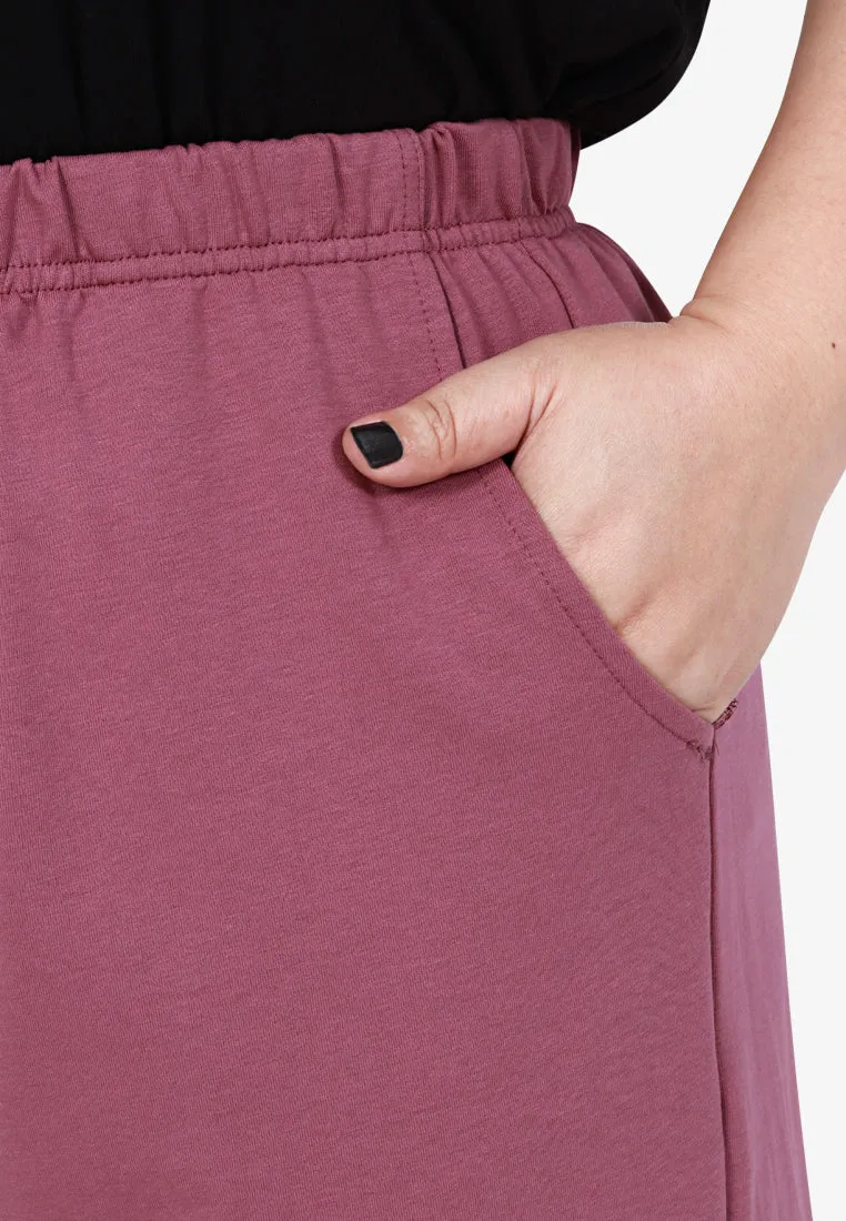 Beatrice Home Cotton Bermuda Shorts - Yam Purple