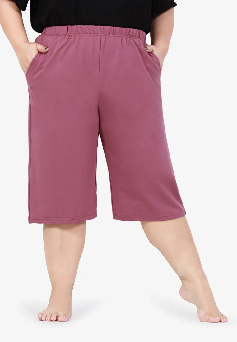 Beatrice Home Cotton Bermuda Shorts - Yam Purple