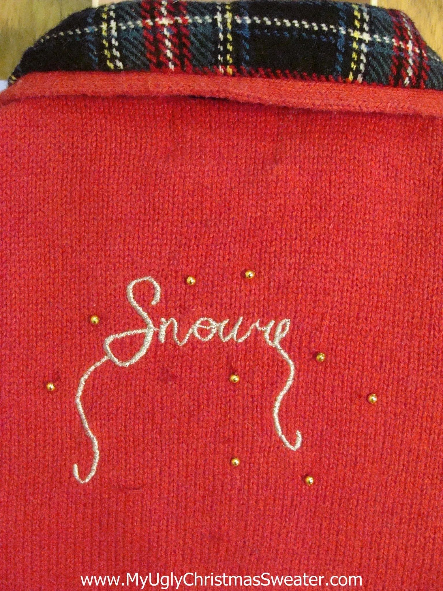 Belly Length Short Cute Christmas Sweater Vest with Lights