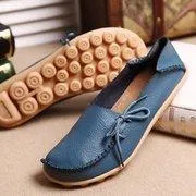 Big Size Pure Color Slip On Lace Up Soft Sole Comfortable Flat Loafers