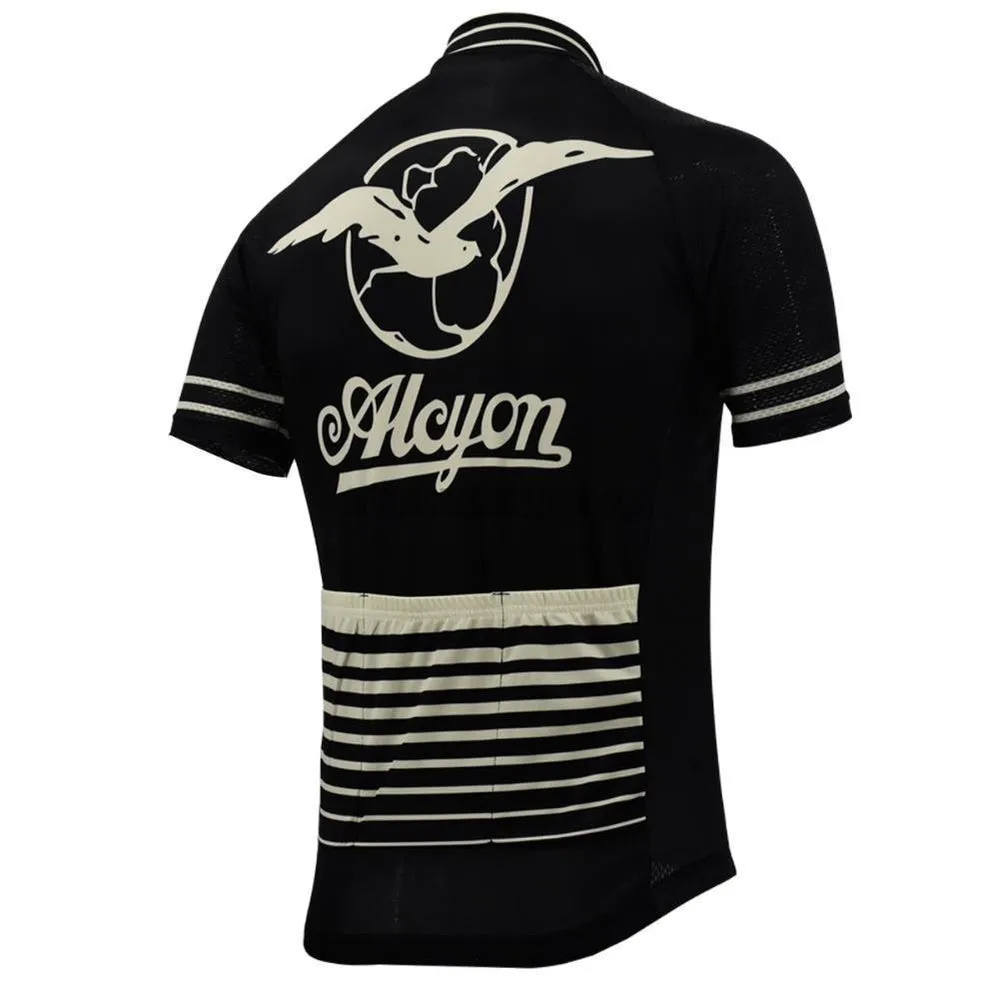 Black Paris Roubaix Alcyon Retro Cycling Jersey