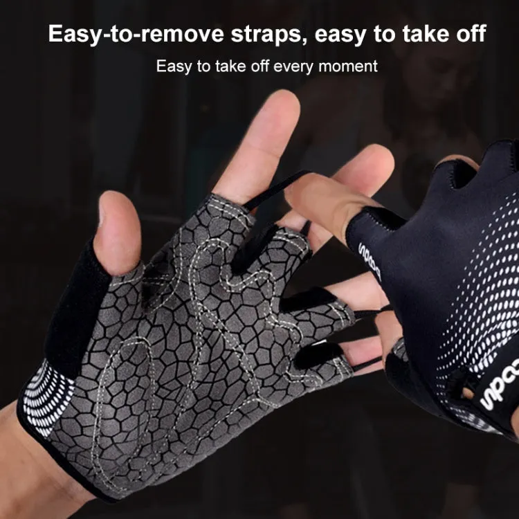 BOODUN 1096 Non-slip Wear-resistant Breathable Fitness Sports Silicone Gloves, Size:L(Black)