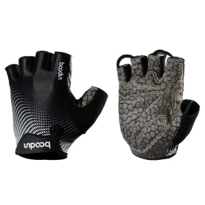 BOODUN 1096 Non-slip Wear-resistant Breathable Fitness Sports Silicone Gloves, Size:L(Black)