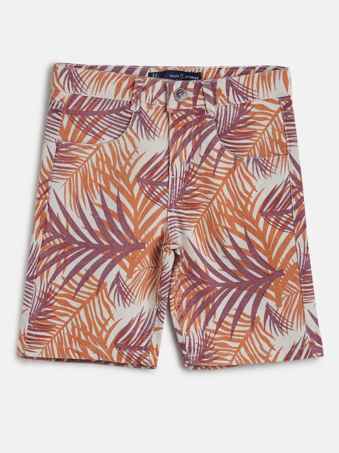 Boys Regular Fit Multi Color Tropical Print Shorts