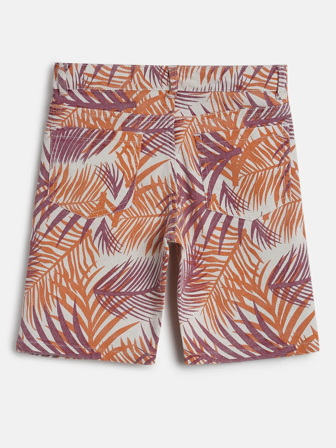 Boys Regular Fit Multi Color Tropical Print Shorts