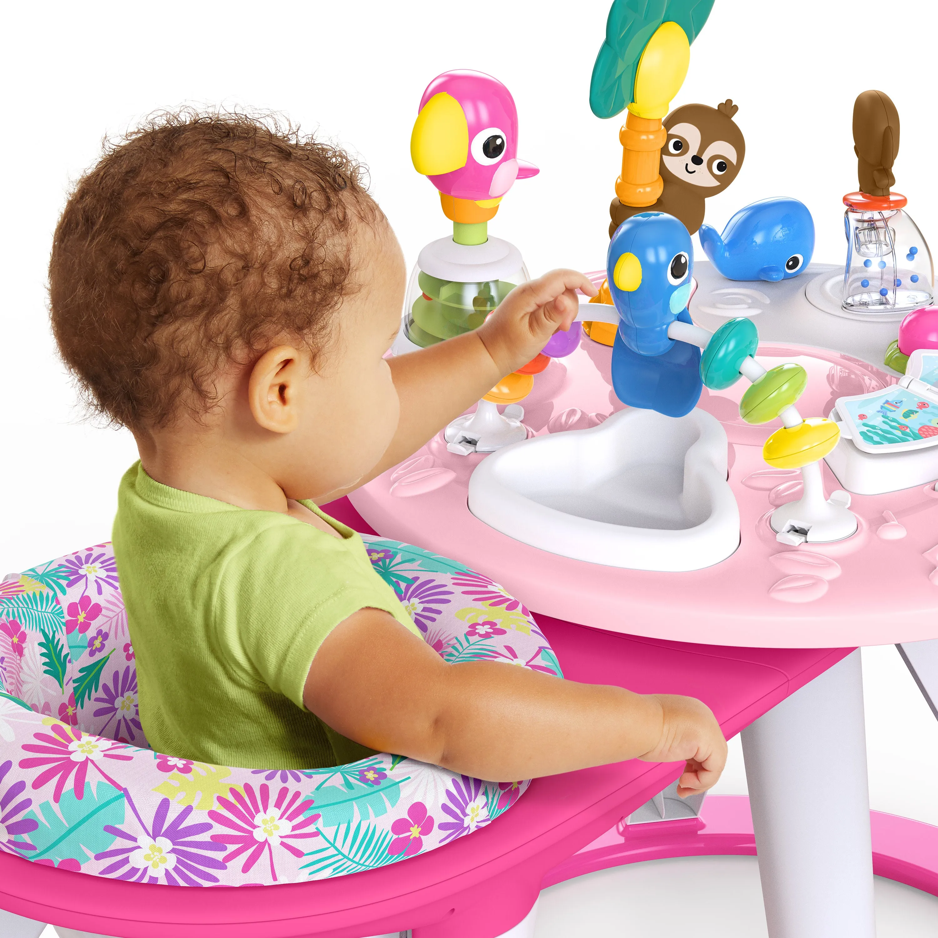 Bright Starts Around We Go 2-in-1 Walk-Around Activity Center & Table, Tropic Coral