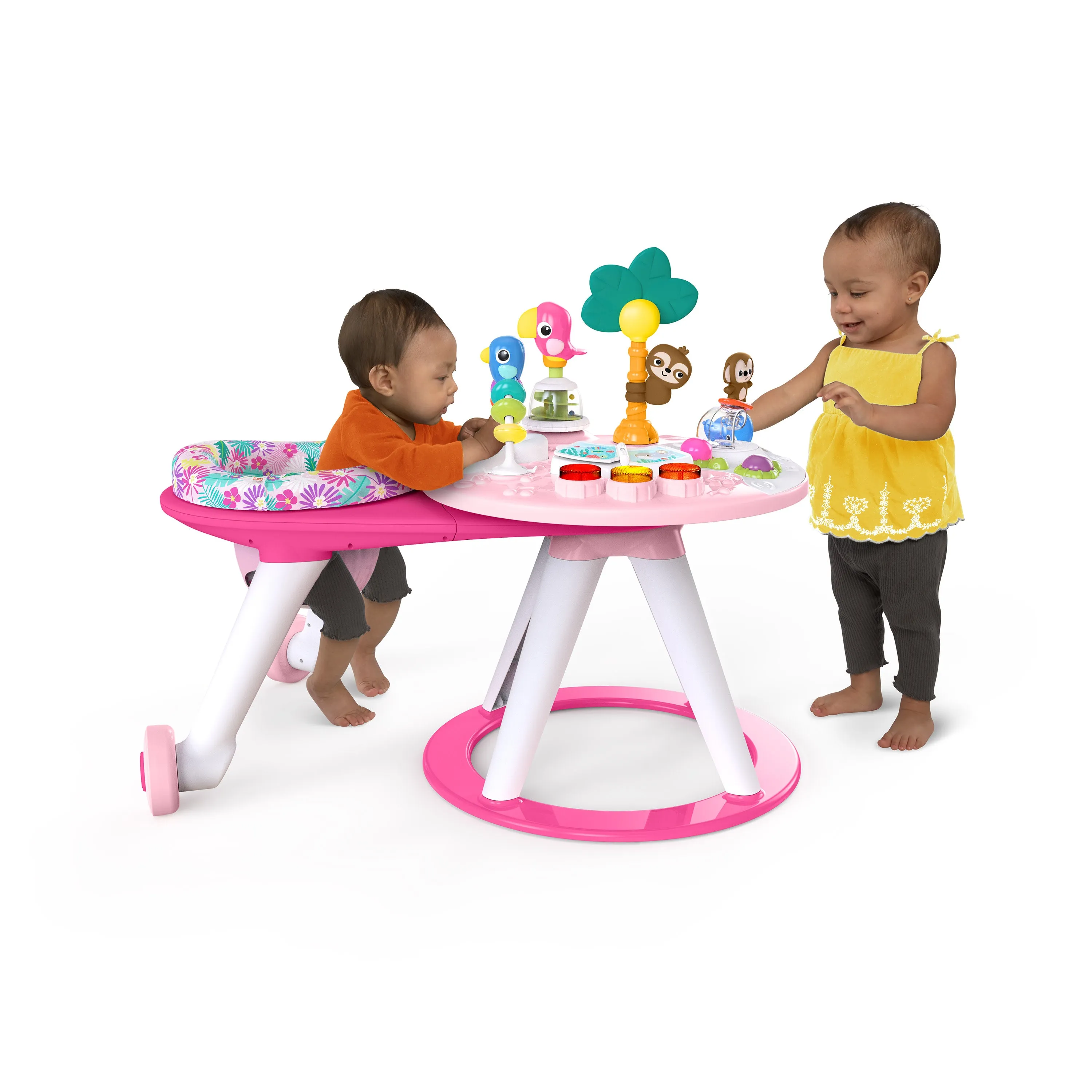 Bright Starts Around We Go 2-in-1 Walk-Around Activity Center & Table, Tropic Coral