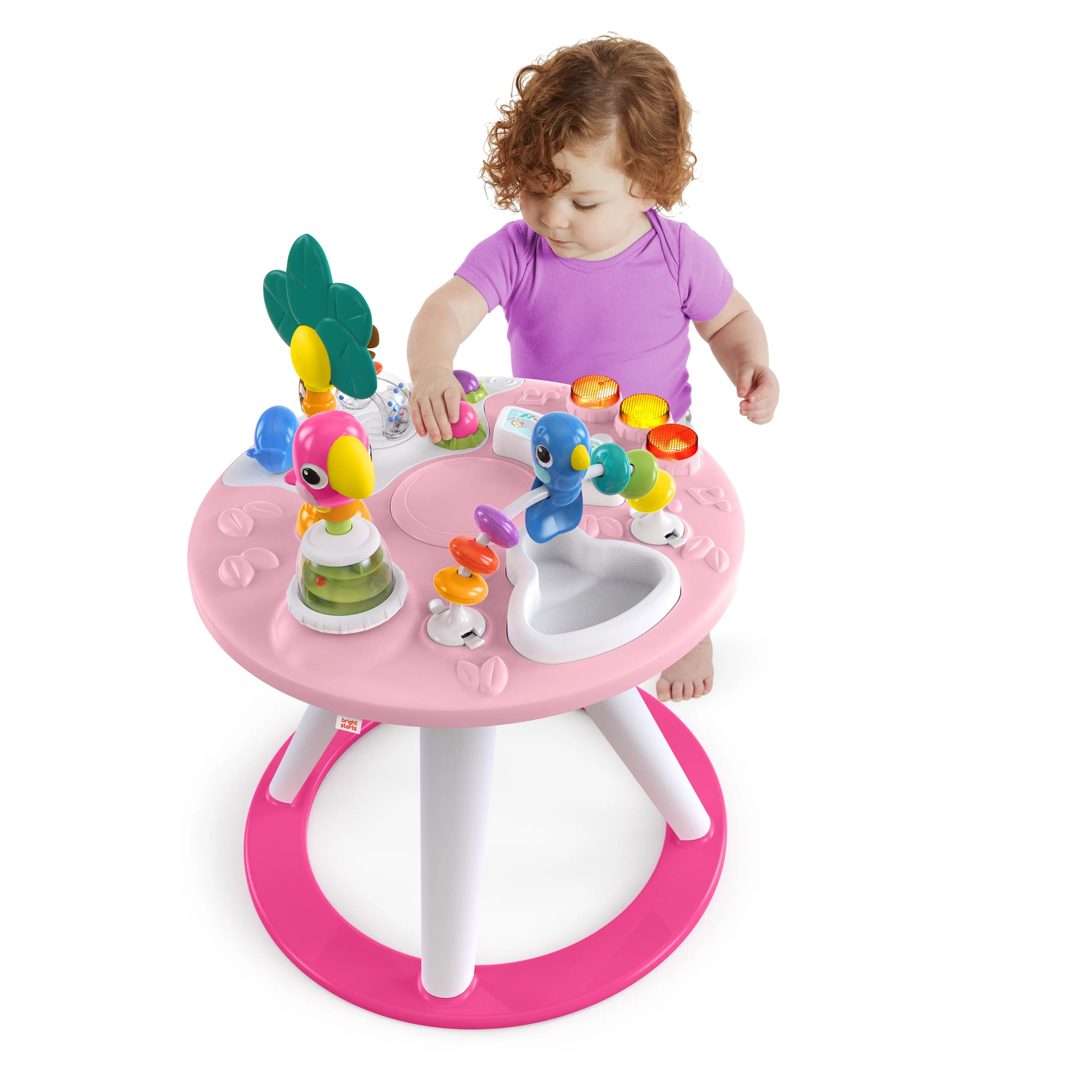 Bright Starts Around We Go 2-in-1 Walk-Around Activity Center & Table, Tropic Coral