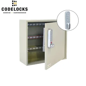 CodeLocks - Key Secure Hook Padlock Cabinet w/ KL1000 - Portable - Keyless Access - Private & Public Function - Master & User - 25 Padlocks