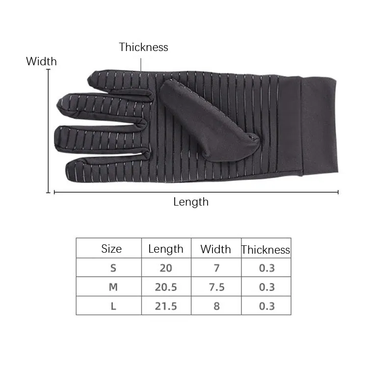 Copper Fiber Pressure Sports Fitness Anti-Slip Gloves, Size: L