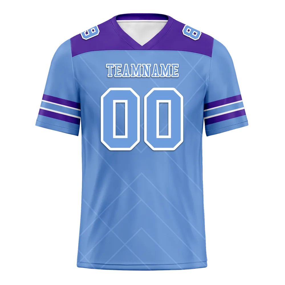 Custom Aqua Sleeve Stripes Aqua Personalized Authentic Football Jersey FBJ02-bc0f0ee