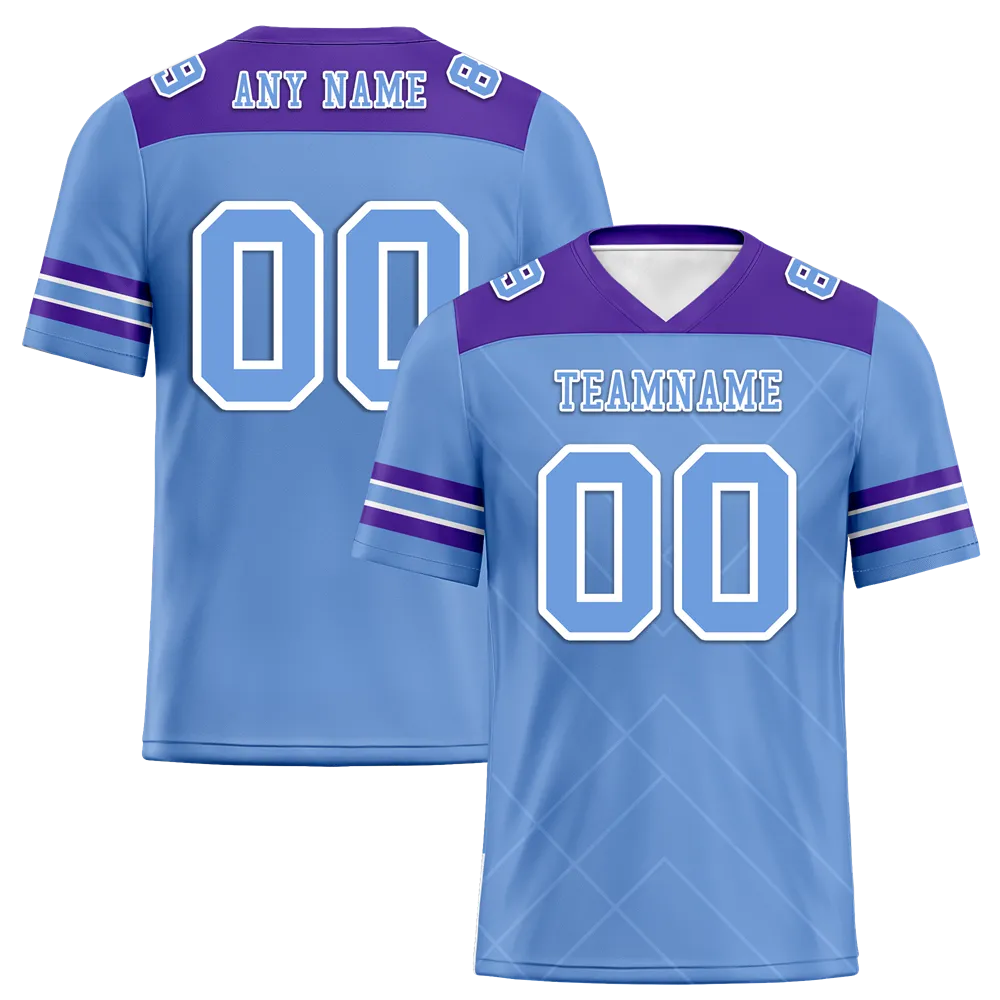 Custom Aqua Sleeve Stripes Aqua Personalized Authentic Football Jersey FBJ02-bc0f0ee