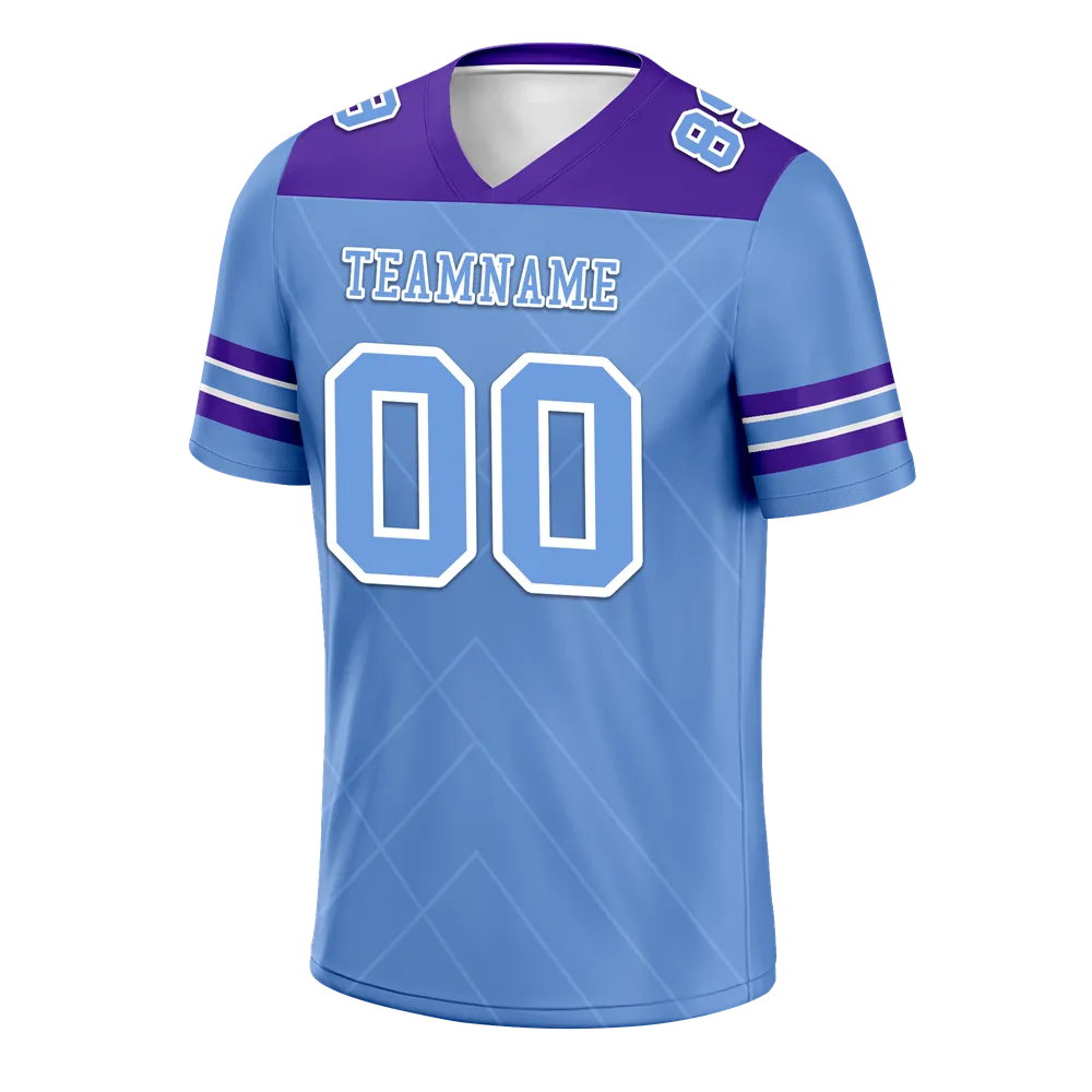 Custom Aqua Sleeve Stripes Aqua Personalized Authentic Football Jersey FBJ02-bc0f0ee