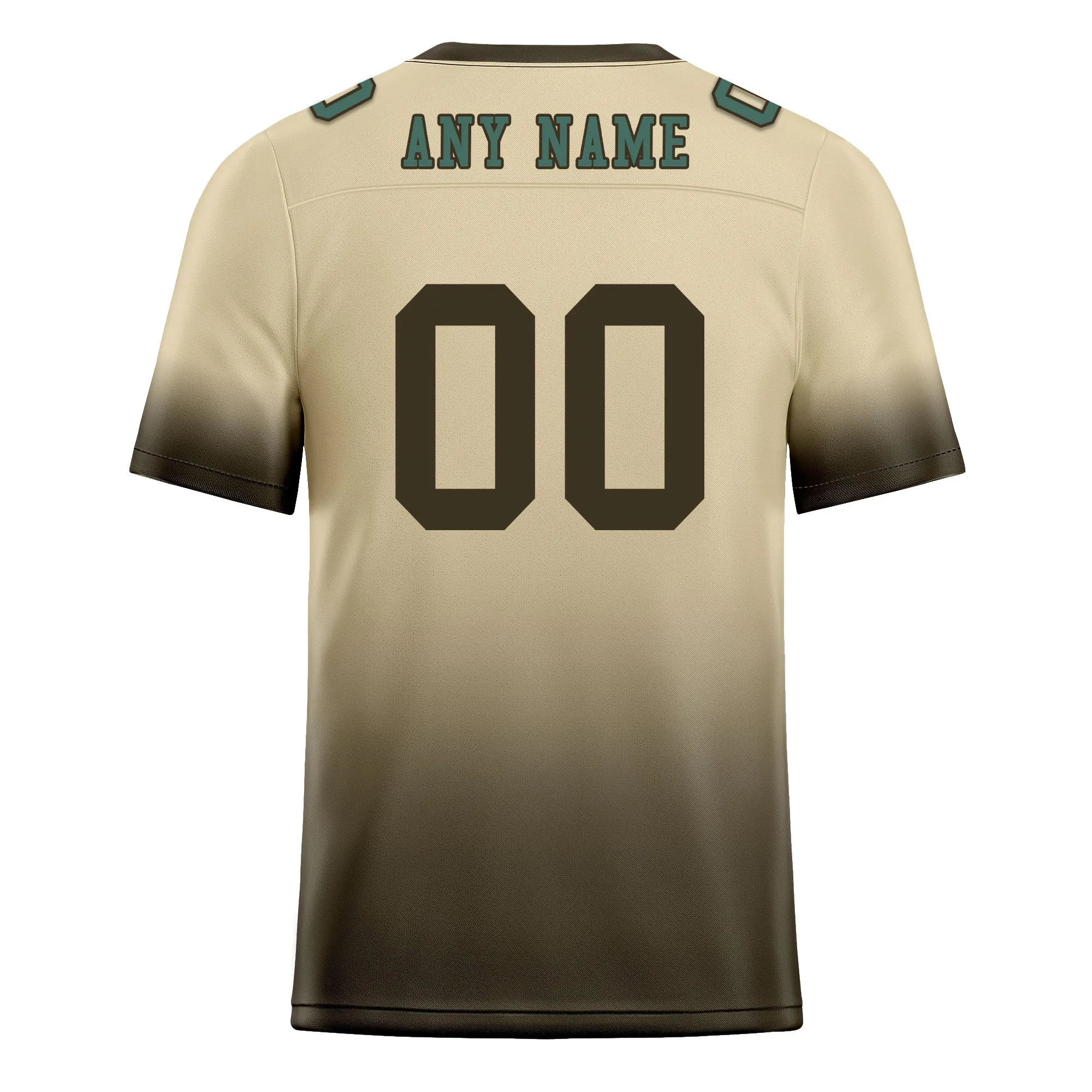 Custom Beige Dark Brown Fade Fashion Personalized Authentic Football Jersey FBJ02-D06107