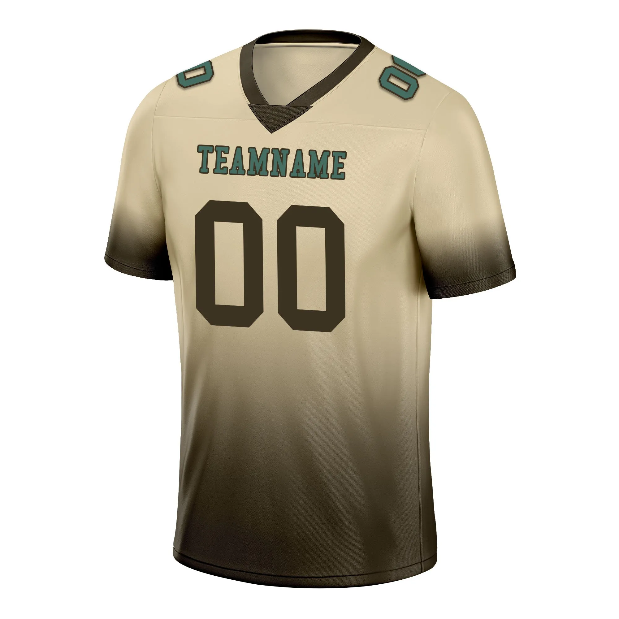 Custom Beige Dark Brown Fade Fashion Personalized Authentic Football Jersey FBJ02-D06107