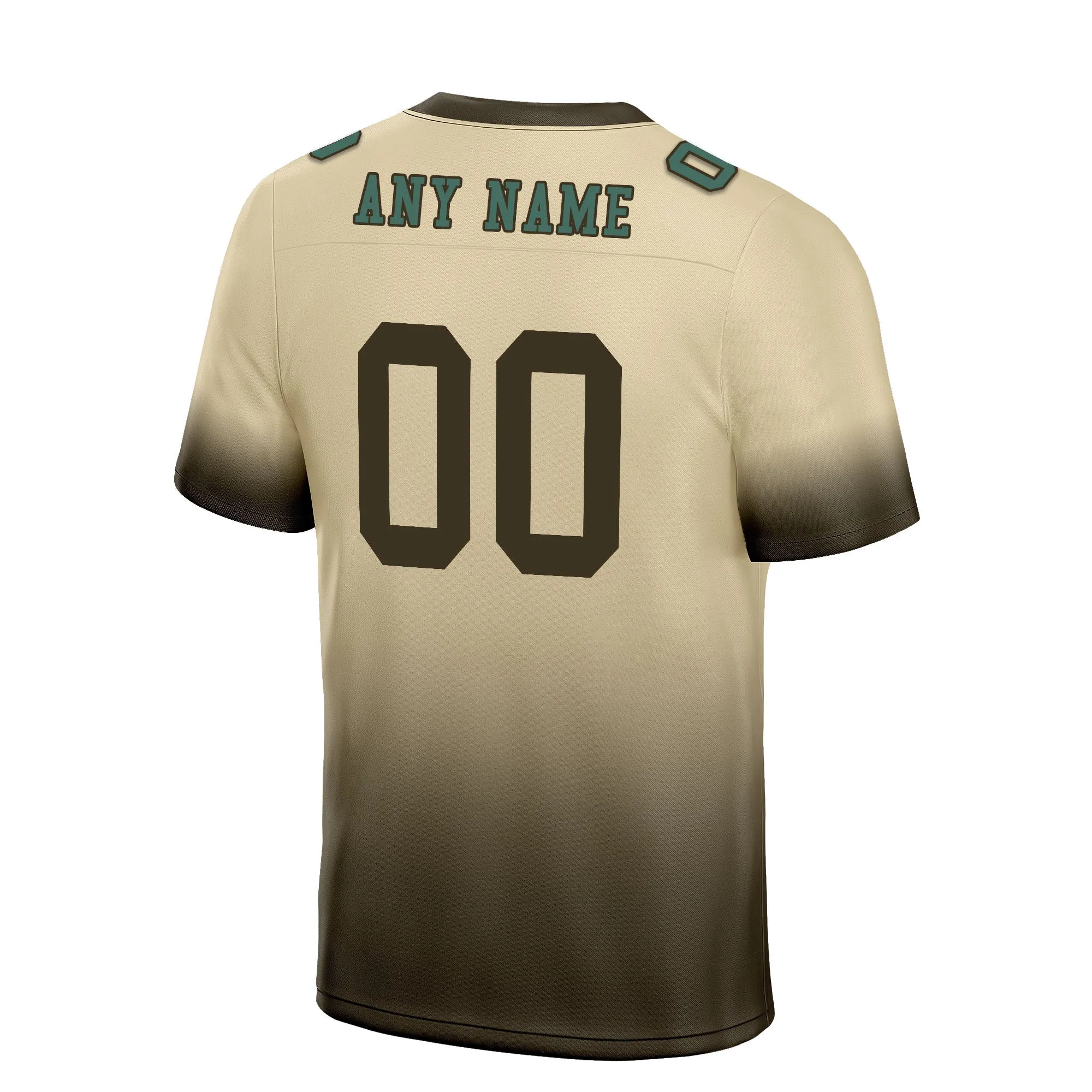 Custom Beige Dark Brown Fade Fashion Personalized Authentic Football Jersey FBJ02-D06107