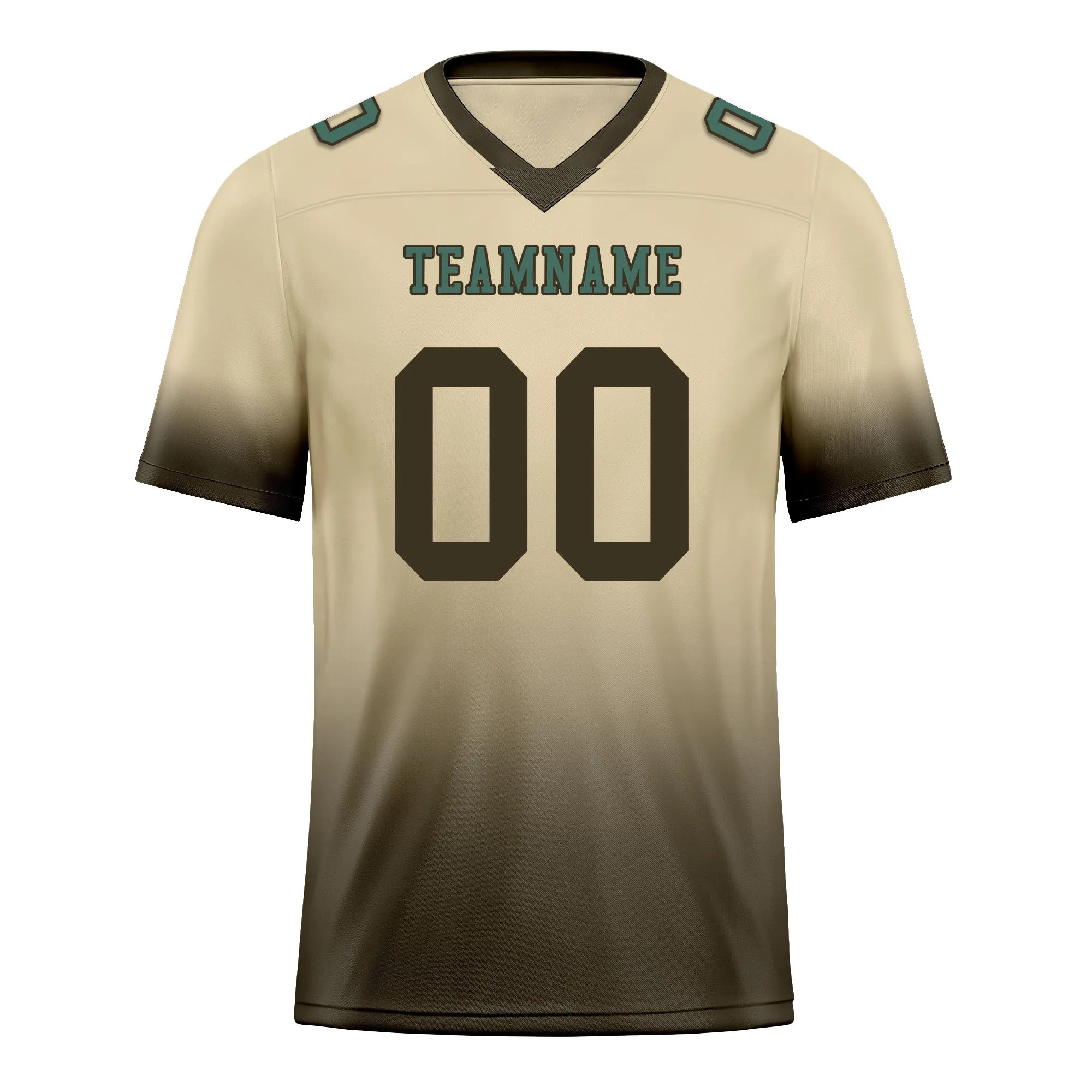 Custom Beige Dark Brown Fade Fashion Personalized Authentic Football Jersey FBJ02-D06107