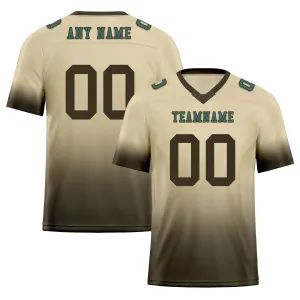 Custom Beige Dark Brown Fade Fashion Personalized Authentic Football Jersey FBJ02-D06107