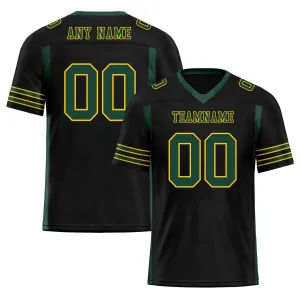 Custom Black Dark Geen Striped Sleeves Personalized Authentic Football Jersey FBJ02-D06062