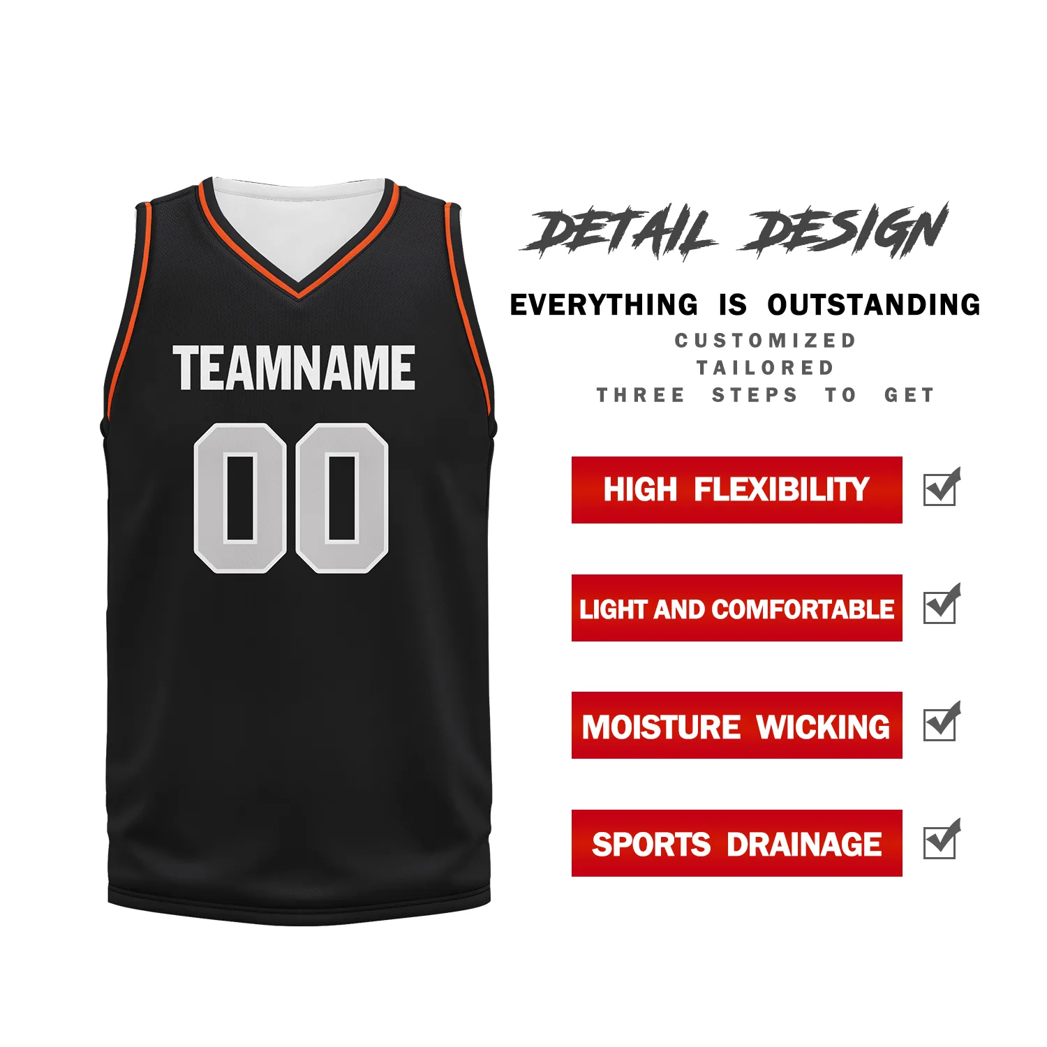 Custom Black Orange Classic Style Sports Uniform Basketball Jersey BBJ01-bd0a70a9