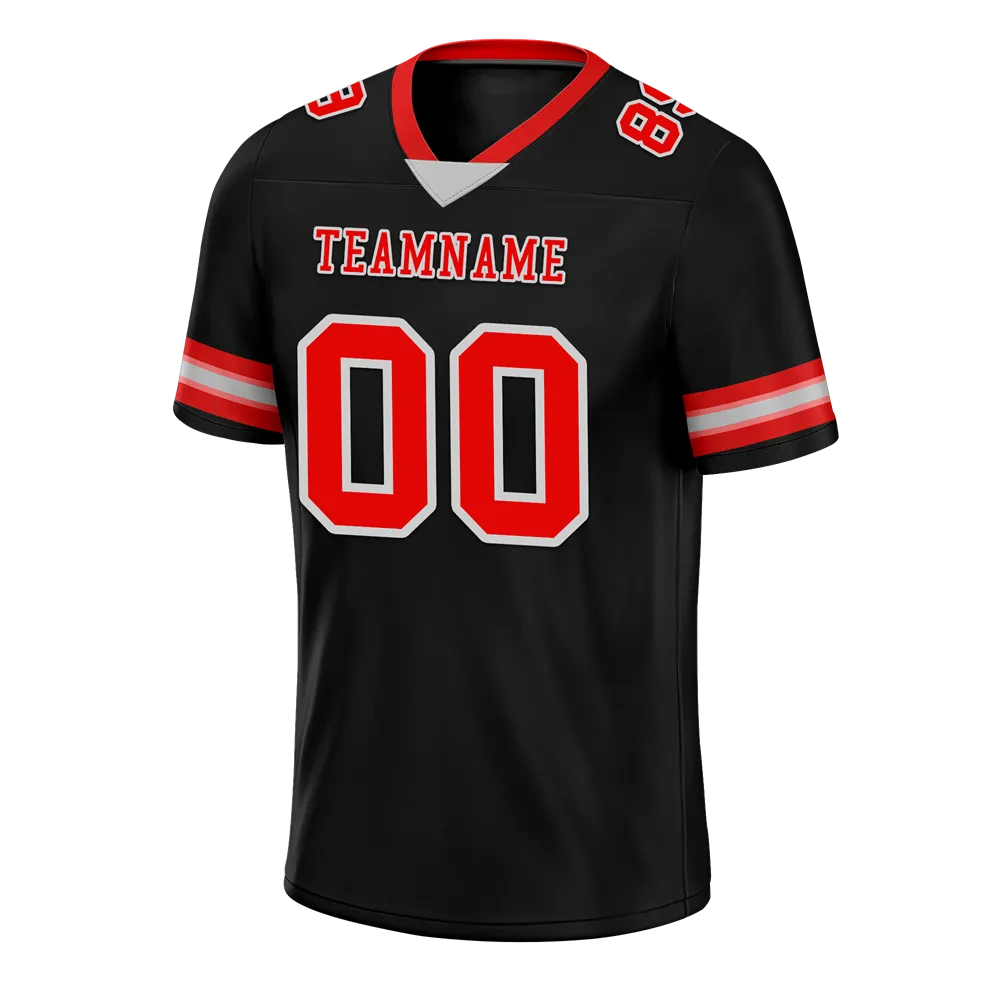 Custom Black Skull Fashion Red Personalized Authentic Football Jersey FBJ02-bc0fbbc