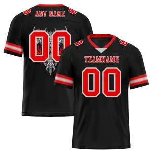 Custom Black Skull Fashion Red Personalized Authentic Football Jersey FBJ02-bc0fbbc