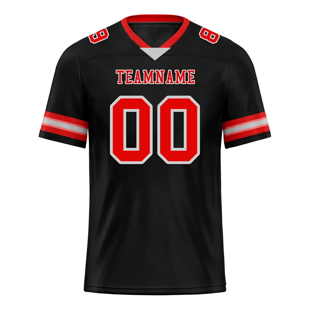 Custom Black Skull Fashion Red Personalized Authentic Football Jersey FBJ02-bc0fbbc