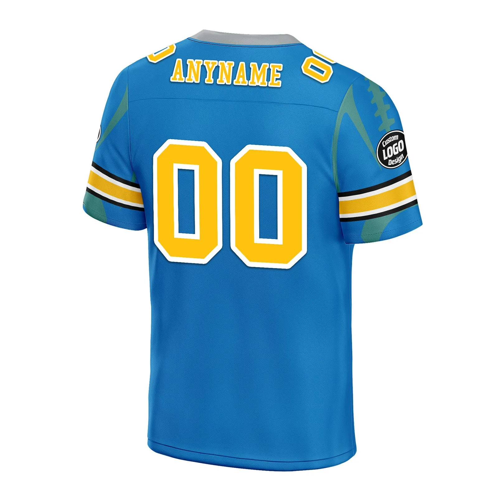 Custom Blue Los Angeles Personalized Authentic Football Jersey FBJ02-D025033-24