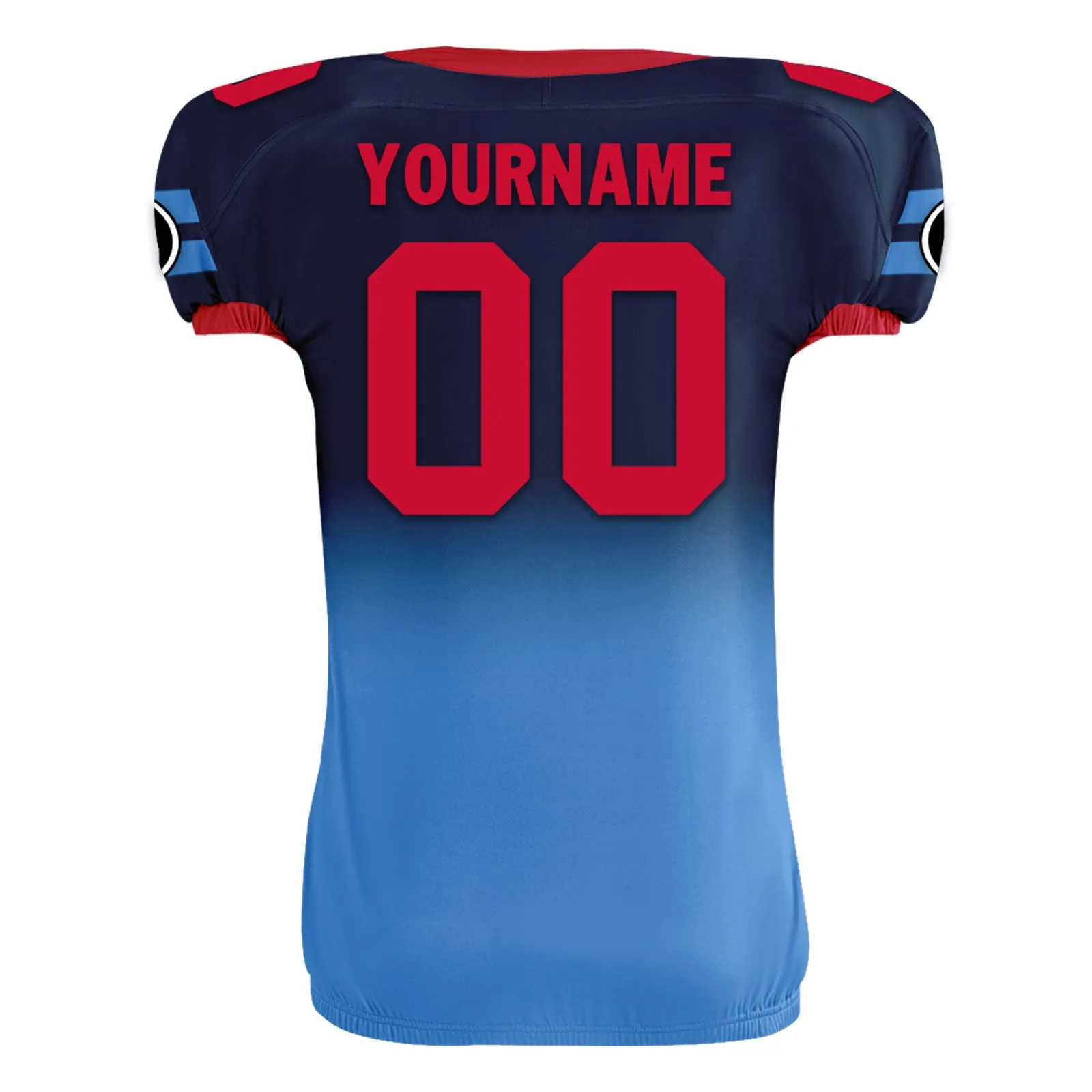 Custom Blue Red Fade Fashion Tennessee High-Performance American Football Jersey FBJ06-D020252-32