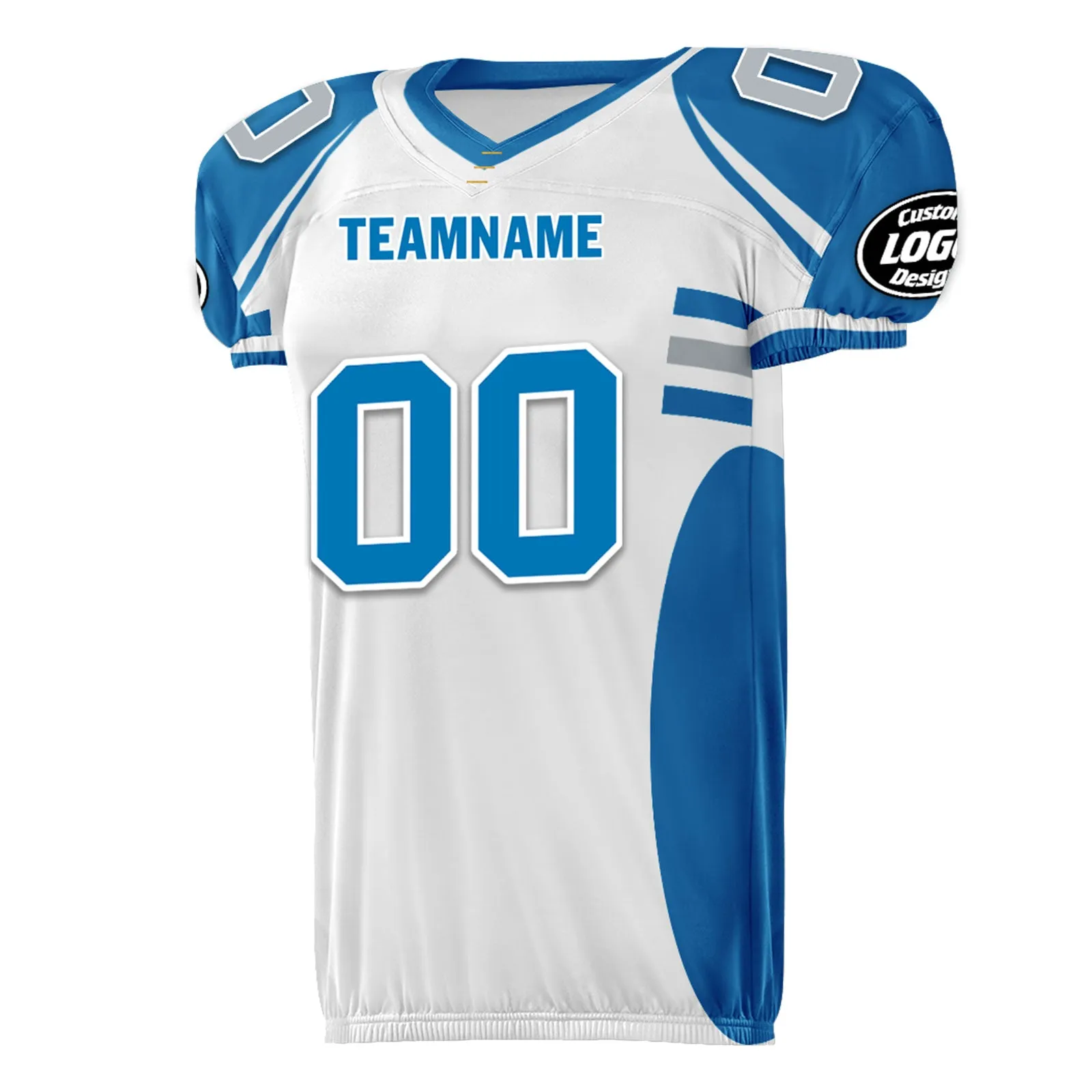 Custom Blue White Michigan High-Performance American Football Jersey FBJ06-D023001-11