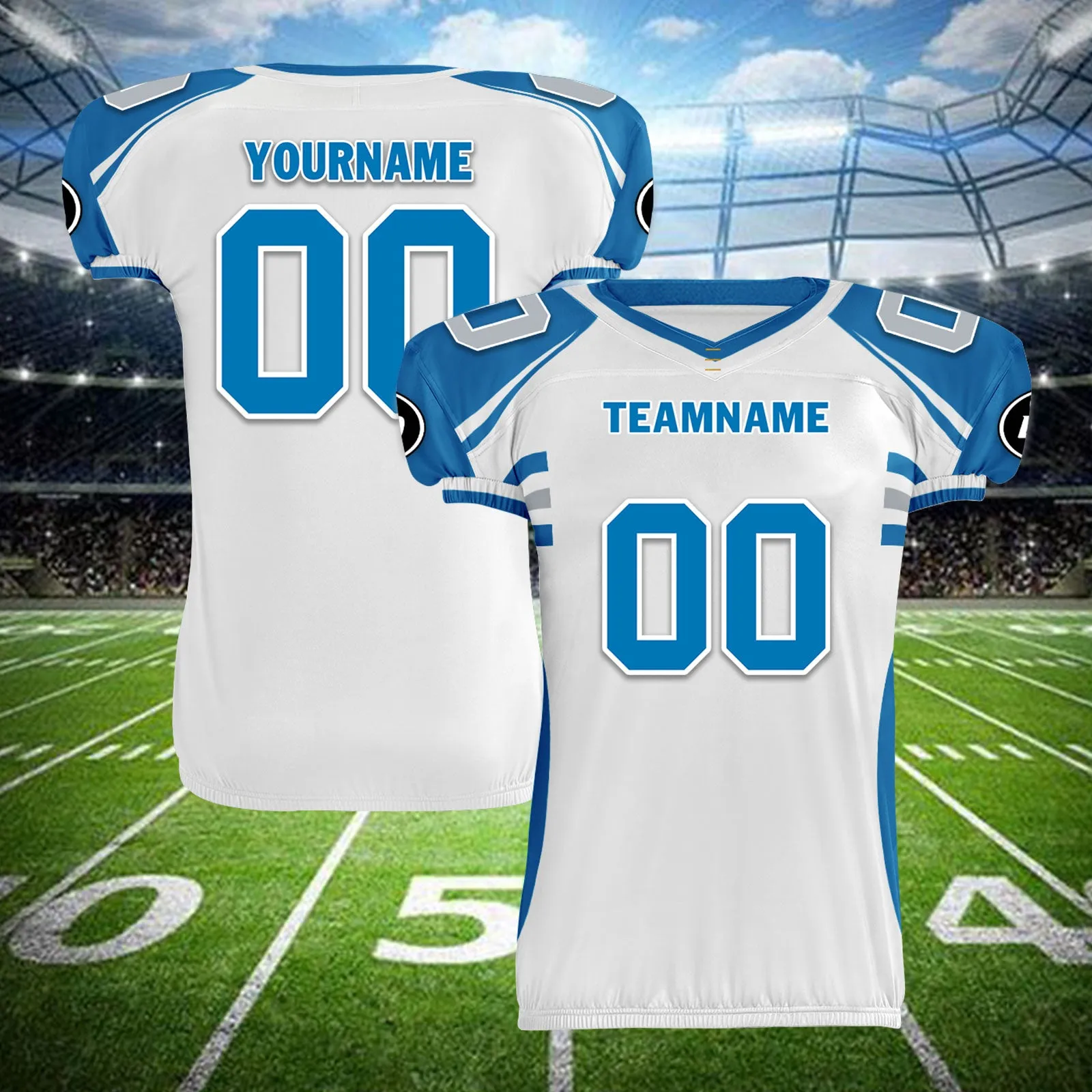 Custom Blue White Michigan High-Performance American Football Jersey FBJ06-D023001-11