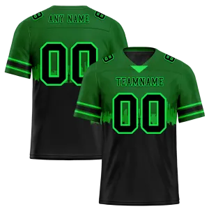 Custom Green Black Graffiti Pattern Black Personalized Authentic Football Jersey FBJ02-bc0fac9