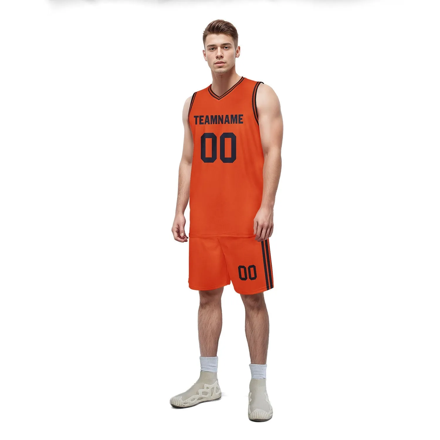 Custom Orange Classic Style Sports Uniform Basketball Jersey BBJ01-D020105-8