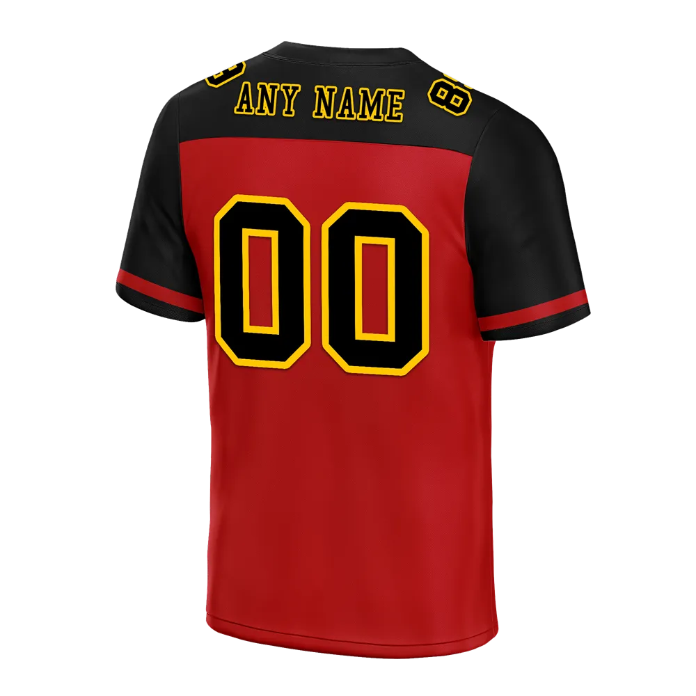 Custom Red Black Raglan Sleeves Black Personalized Authentic Football Jersey FBJ02-bc0f0b9