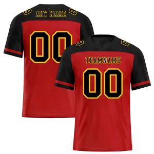 Custom Red Black Raglan Sleeves Black Personalized Authentic Football Jersey FBJ02-bc0f0b9