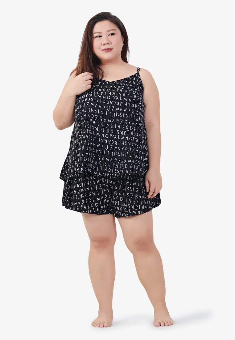 Cutiepie Short Sleepwear Set - Black Alphabets