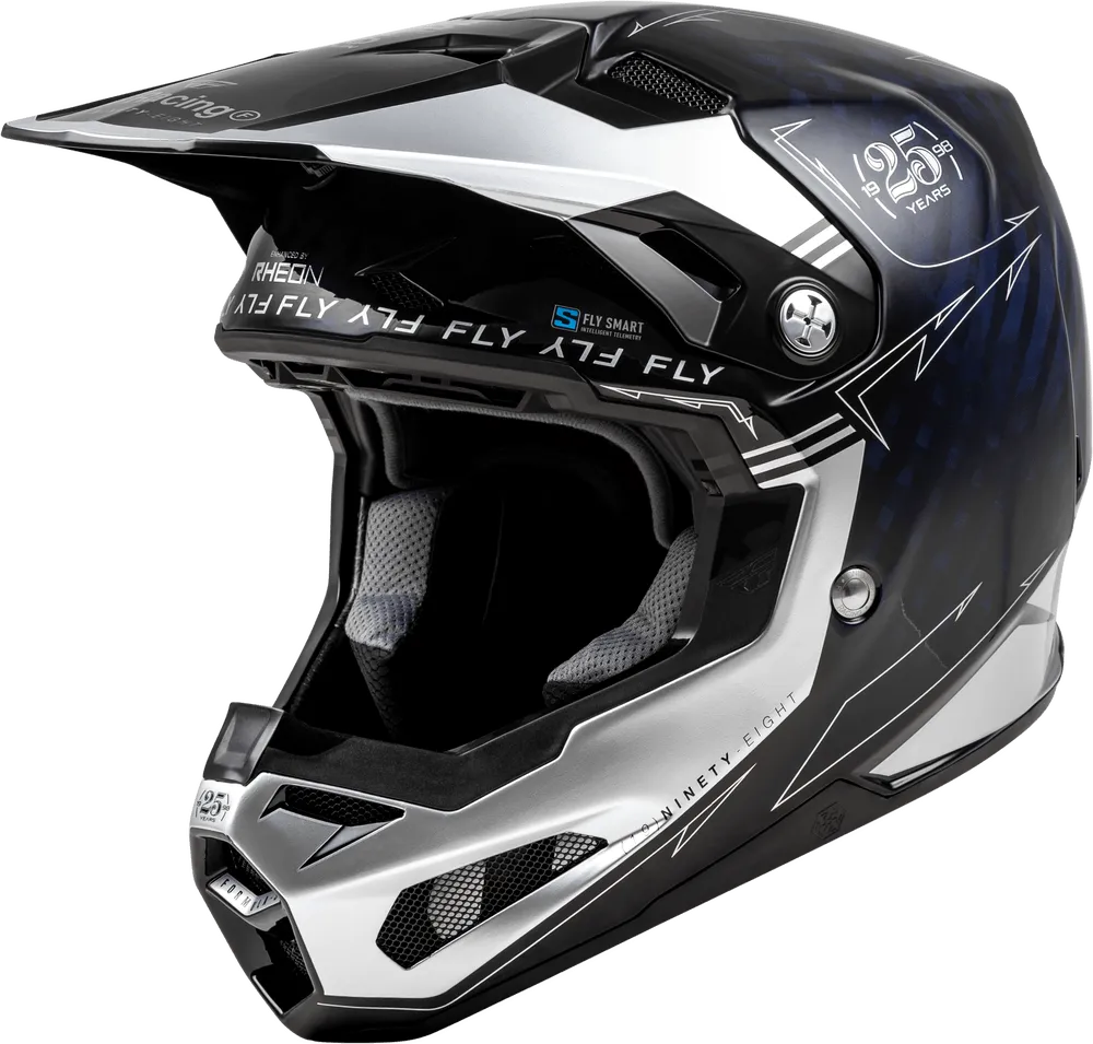 Fly Racing Formula S Carbon Legacy Helmet Blue Carbon/Silver