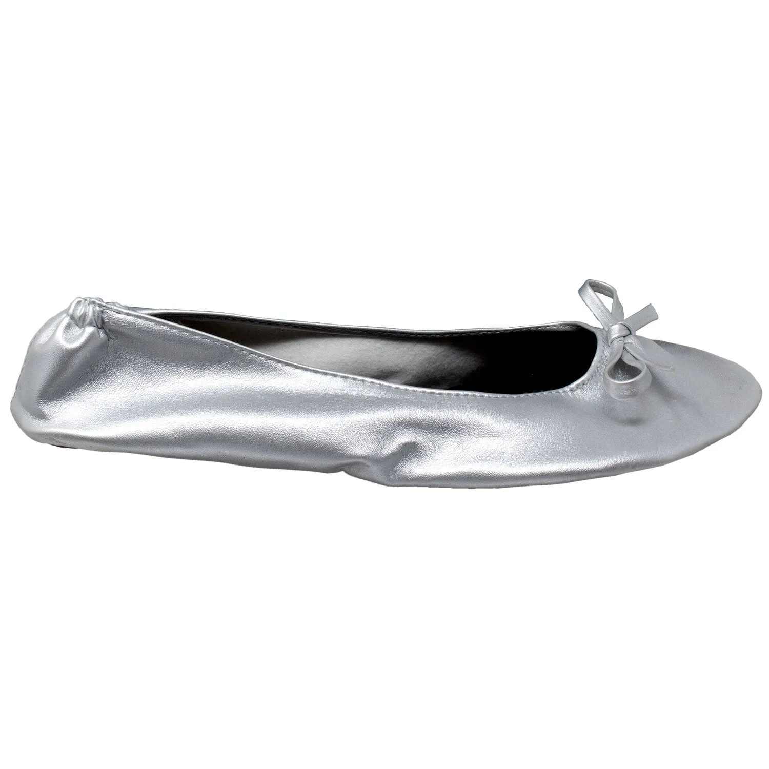 Foldable Ballet Flats Women's Travel Portable Comfortable Shoes Silver