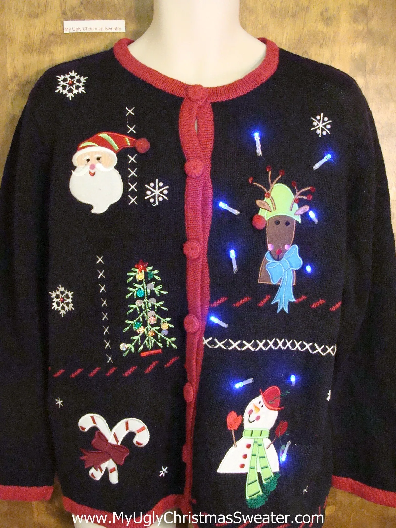 Funny Strange Reindeer Cute Christmas Sweater with Lights