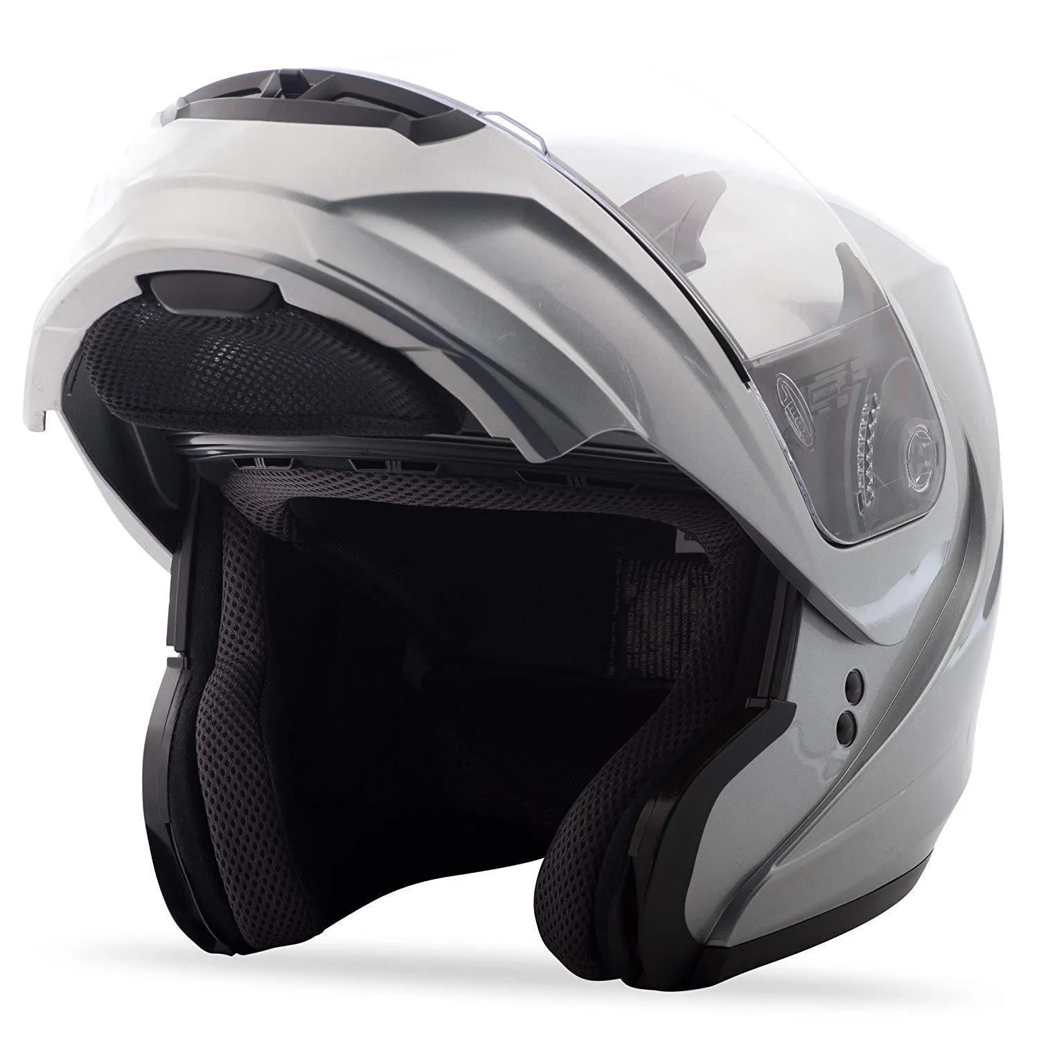 GMax MD04 Metallic Silver Modular Helmet