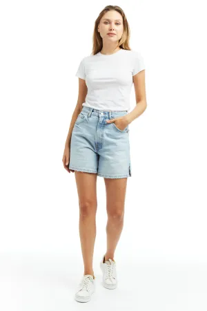 High Rise Mom Short With Side Slit