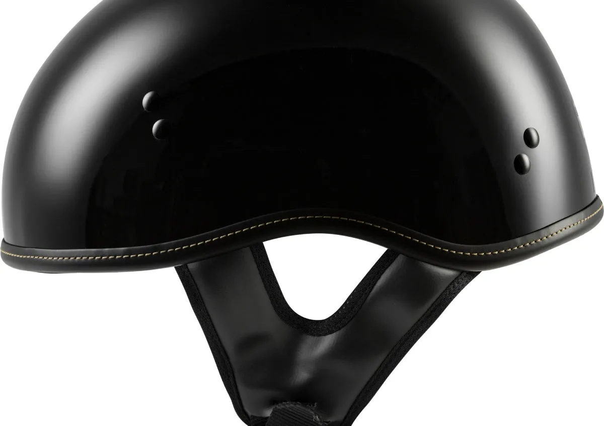 Highway 21.357 Solid Gloss Black Half Helmet