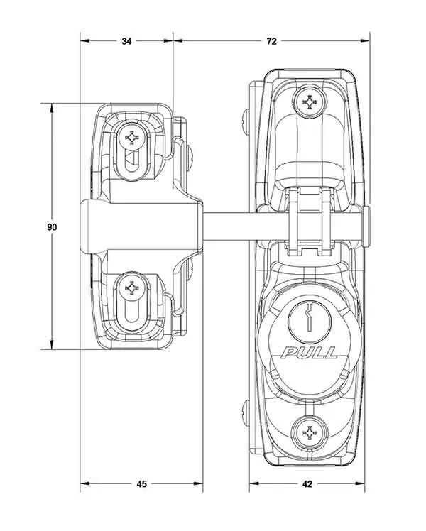 Lockey - SUMO SGL-SS - Gravity Gate Latch - Single Sided