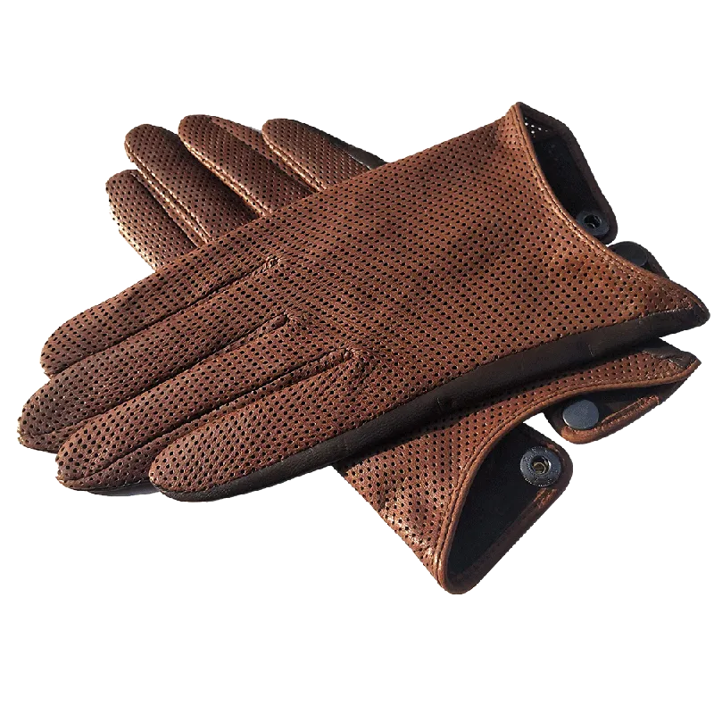 Men's Genuine Leather Gloves Breathable Soft Goatskin Driving Gloves